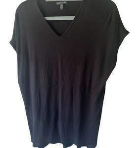 Eileen Fisher Black V-Neck Tunic Top Women’s Size S/P